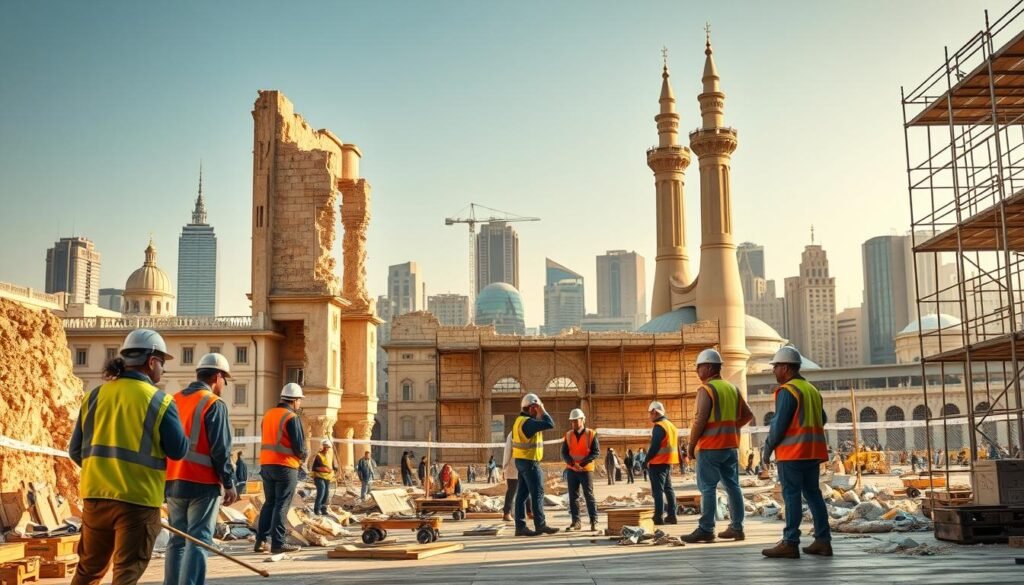 مراحل ترميم المباني في مكة